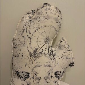 Michigan Decorative Butterfly Toile Throw Pillow - Cream & Black